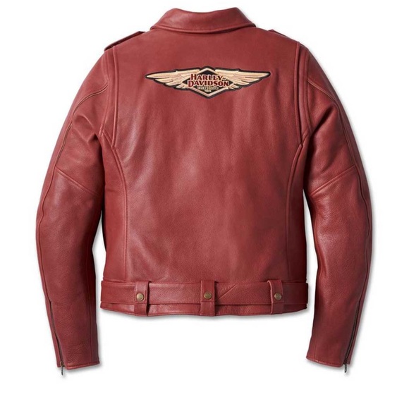 Harley Davidson Women's 120th Anniversary D-Pocket Biker Leather Jacket - Black - Picture 16 of 16